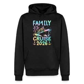 Croisière Famille 2026 - Sweat à capuche Premium bio Homme - noir - Devant - Nico (187cm)