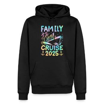 Croisière Famille 2025 - Sweat à capuche Premium bio Homme - noir - Devant - Nico (187cm)
