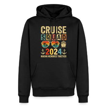 Escouade de croisière 2024 - Sweat à capuche Premium bio Homme - noir - Devant - Nico (187cm)