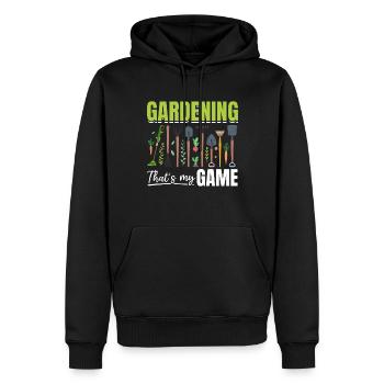 Gardening that's my game - Funny Gardening Hobby G - Männer Premium Bio Hoodie - Schwarz - Vorne - Nico (187cm)