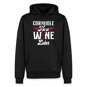 Joueur de sac de haricots de l’équipe Cornhole - Sweat à capuche Premium bio Homme - noir - Devant - Nico (187cm)