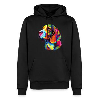 Beagle Welpe Popart Süßer Hund Bunte Farben Beagle - Männer Premium Bio Hoodie - Schwarz - Vorne - Nico (187cm)