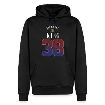 Birthday King 38 Years 38th Birthday Gift - Men’s Premium Organic Hoodie - black - Front - Nico (187cm)