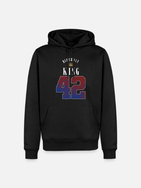 Birthday King 42 Jahre 42. Geburtstag Geschenk - Männer Premium Bio Hoodie - Schwarz