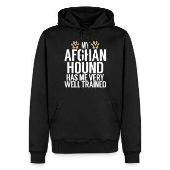 Afghan Hound Gifts - Männer Premium Bio Hoodie - Schwarz - Vorne - Nico (187cm)