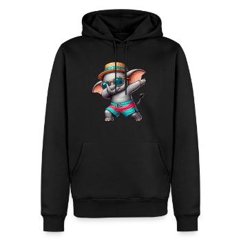 Elefant, Dabbing, Sommer, Strand Sommerurlaub - Männer Premium Bio Hoodie - Schwarz - Vorne - Nico (187cm)