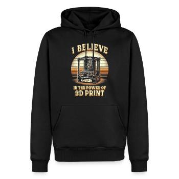 3D Printing I Believe In The Power Of 3D Print - Men’s Premium Organic Hoodie - black - Front - Nico (187cm)