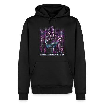 Penetrationstester I hack, therefore I am - Men’s Premium Organic Hoodie - black - Front - Nico (187cm)