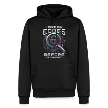Penetration tester I break codes - Men’s Premium Organic Hoodie - black - Front - Nico (187cm)