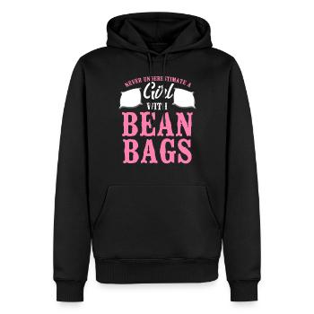 Joueur de sac de haricots de l’équipe Cornhole - Sweat à capuche Premium bio Homme - noir - Devant - Nico (187cm)