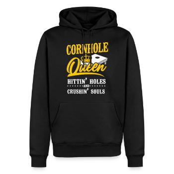 Cornhole Team Bean Bag Player - Männer Premium Bio Hoodie - Schwarz - Vorne - Nico (187cm)