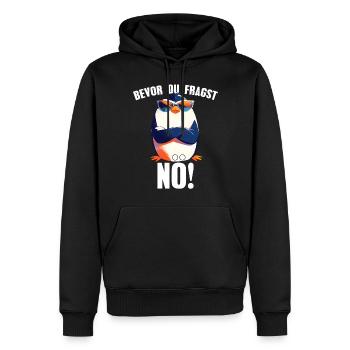 Before you ask: Nope! Sarcasm Funny Penguin - Men’s Premium Organic Hoodie - black - Front - Nico (187cm)