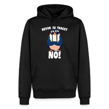 Before you ask: Nope! Cartoon Penguin Sarcasm - Men’s Premium Organic Hoodie - black - Front - Nico (187cm)