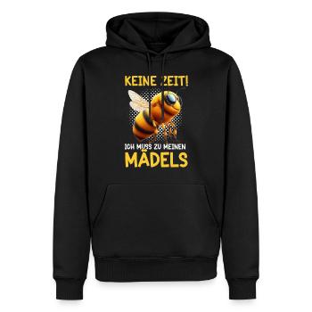 Pas le temps que j’ai pour être avec mes filles - Sweat à capuche Premium bio Homme - noir - Devant - Nico (187cm)