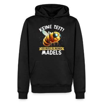 Pas le temps que j’ai pour être avec mes filles - Sweat à capuche Premium bio Homme - noir - Devant - Nico (187cm)