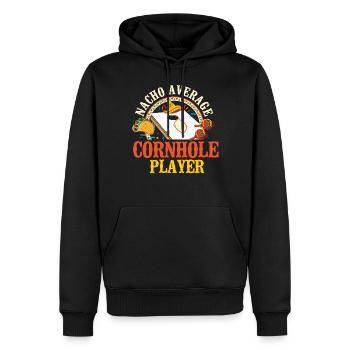 Cornhole Team Bean Bag Player - Men’s Premium Organic Hoodie - black - Front - Nico (187cm)