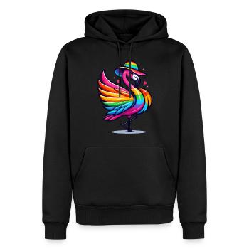 Flamingo Regenbogen, Flamingay Schwules Tier LGBTQ - Männer Premium Bio Hoodie - Schwarz - Vorne - Nico (187cm)