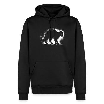 Gruselige Goth Katze, Horror Katze Weirdcore Katze - Männer Premium Bio Hoodie - Schwarz - Vorne - Nico (187cm)