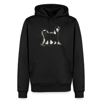 Gruselige Goth Katze, Horror Katze Weirdcore Katze - Männer Premium Bio Hoodie - Schwarz - Vorne - Nico (187cm)