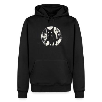 Gruselige Goth Katze, Horror Katze Weirdcore Katze - Männer Premium Bio Hoodie - Schwarz - Vorne - Nico (187cm)