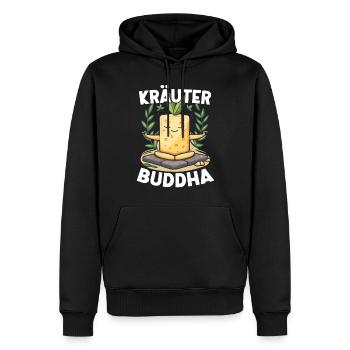 HerbesBouddha Beurre Aux Herbes Yoga Méditation Drôle - Sweat à capuche Premium bio Homme - noir - Devant - Nico (187cm)