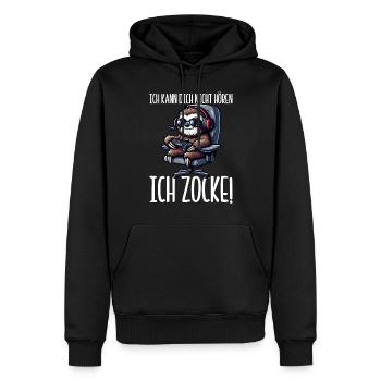Ich Kann Dich Nicht Hören Ich Zocke Faultier - Männer Premium Bio Hoodie - Schwarz - Vorne - Nico (187cm)