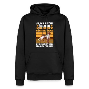 Ja ich rieche nach Kleiner Münsterländer - Männer Premium Bio Hoodie - Schwarz - Vorne - Nico (187cm)