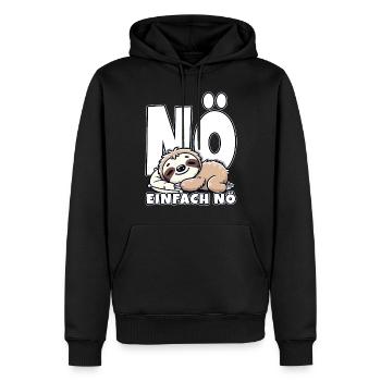 Non, juste non, non, Déclaration, Paresseux, Lève-tard - Sweat à capuche Premium bio Homme - noir - Devant - Nico (187cm)