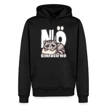 Non, juste non, Déclaration, Cat, Drôle, Lève-tard - Sweat à capuche Premium bio Homme - noir - Devant - Nico (187cm)