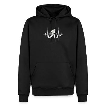 Bigfoot ECG Heartbeat - Men’s Premium Organic Hoodie - black - Front - Nico (187cm)