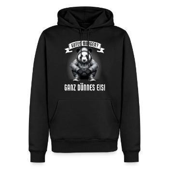 Guten Morgen Ganz dünnes Eis Lustiger Panda Kaffee - Männer Premium Bio Hoodie - Schwarz - Vorne - Nico (187cm)
