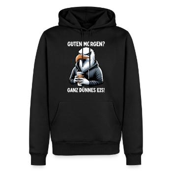 Guten Morgen? Ganz dünnes Eis Seagulls Lustiger - Männer Premium Bio Hoodie - Schwarz - Vorne - Nico (187cm)