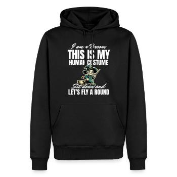Bin Ein Besen Lustiges Halloween Spruch - Männer Premium Bio Hoodie - Schwarz - Vorne - Nico (187cm)