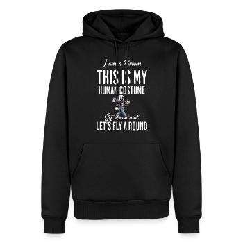 Lustige Halloween Hexe Flieg Mit Mir Bin Ein Besen - Männer Premium Bio Hoodie - Schwarz - Vorne - Nico (187cm)