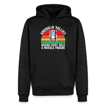 American Bully Gifts - Männer Premium Bio Hoodie - Schwarz - Vorne - Nico (187cm)