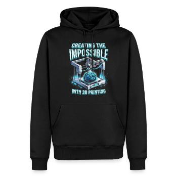 Créer l’impossible avec l’impression 3D - Sweat à capuche Premium bio Homme - noir - Devant - Nico (187cm)
