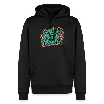 Géologue géologue Earthys Meilleur ami - Sweat à capuche Premium bio Homme - noir - Devant - Nico (187cm)
