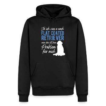 Oui, je sens le Flat Coated Retriever - Sweat à capuche Premium bio Homme - noir - Devant - Nico (187cm)