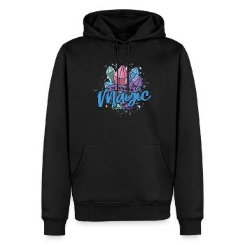 Géologie Géologue Géosciences Magie métamorphique - Sweat à capuche Premium bio Homme - noir - Devant - Nico (187cm)