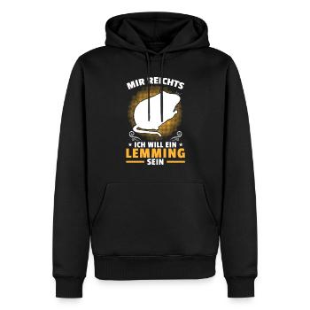Veut qu’un lemming soit un lemming campagnol Lemming - Sweat à capuche Premium bio Homme - noir - Devant - Nico (187cm)