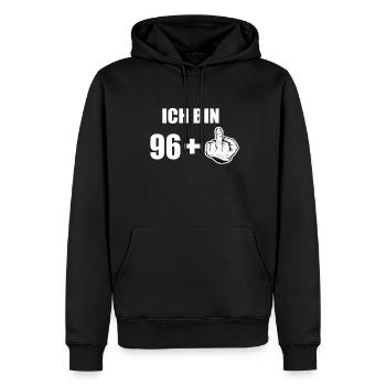 97 anniversaire - Sweat à capuche Premium bio Homme - noir - Devant - Nico (187cm)