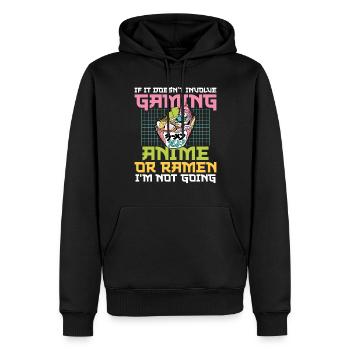 Jouez à des jeux à la manette, à des jeux, à des anime ou à des - Sweat à capuche Premium bio Homme - noir - Devant - Nico (187cm)