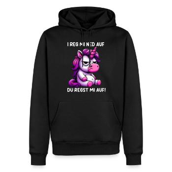 I reg mi ned auf, du upest mi auf, - Sweat à capuche Premium bio Homme - noir - Devant - Nico (187cm)