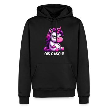 Ois Oasch - Männer Premium Bio Hoodie - Schwarz - Vorne - Nico (187cm)