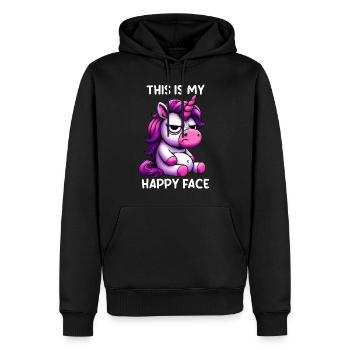 This Is My Happy Face - Männer Premium Bio Hoodie - Schwarz - Vorne - Nico (187cm)