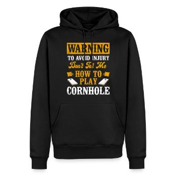 Cornhole Team Bean Bag Player - Men’s Premium Organic Hoodie - black - Front - Nico (187cm)