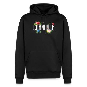 Joueur de sac de haricots de l’équipe Cornhole - Sweat à capuche Premium bio Homme - noir - Devant - Nico (187cm)