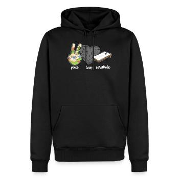 Cornhole Team Bean Bag Player - Männer Premium Bio Hoodie - Schwarz - Vorne - Nico (187cm)