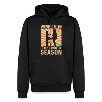 Le Wing Chun est ma saison préférée - Wing Chun Fighte - Sweat à capuche Premium bio Homme - noir - Devant - Nico (187cm)