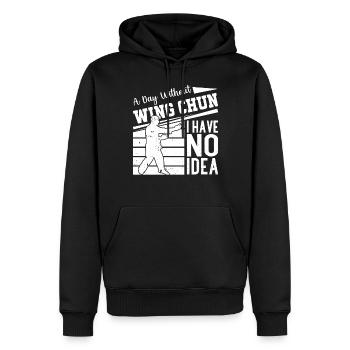 A day without Wing Chun I have no idea - Wing Chun - Men’s Premium Organic Hoodie - black - Front - Nico (187cm)